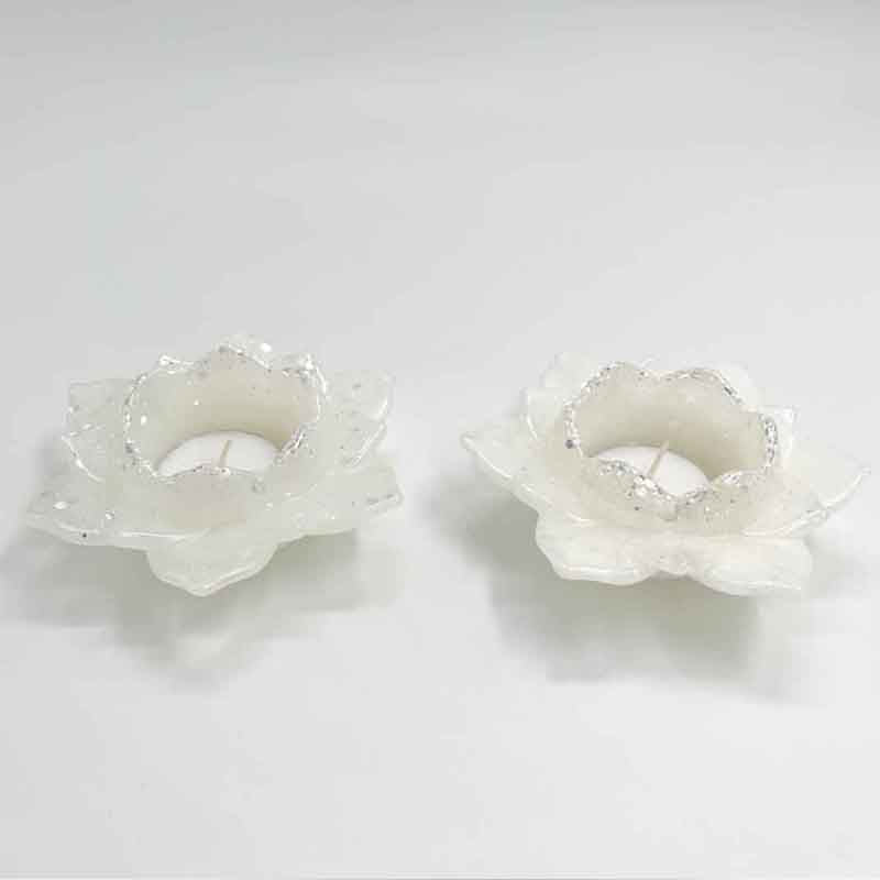 Resin Lotus Flower Tea Light Holders