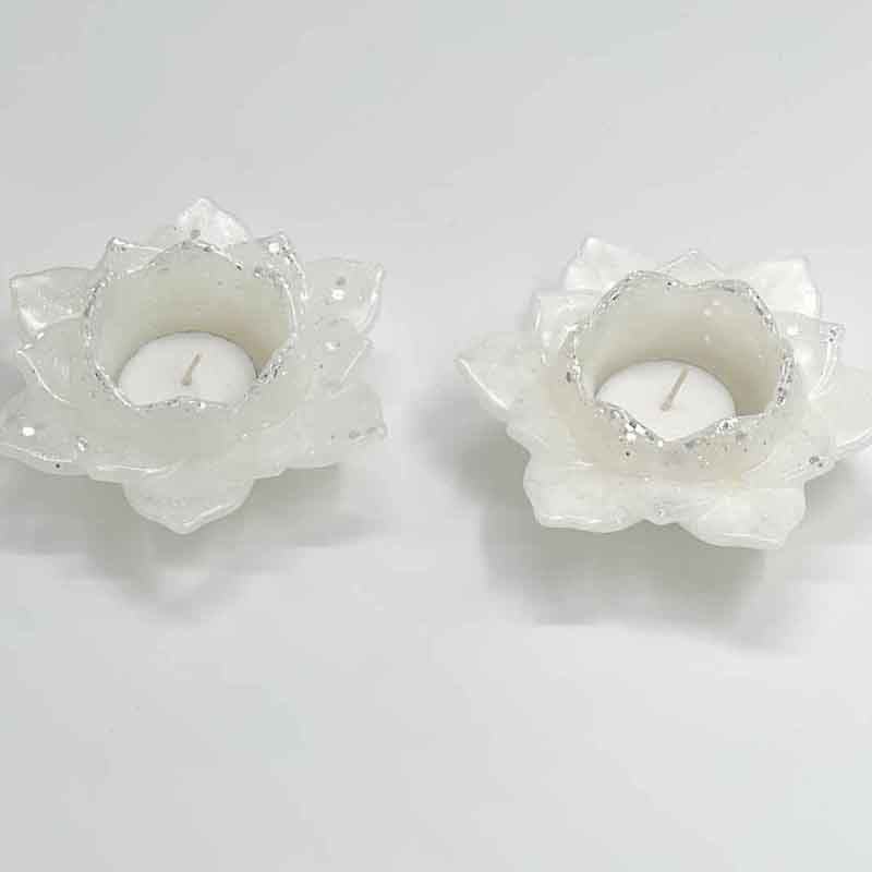 Resin Lotus Flower Tea Light Holders