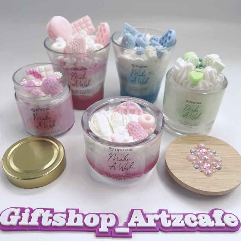 Make A Wish Pink JAR & RHINESTONE LID Parfait Candle