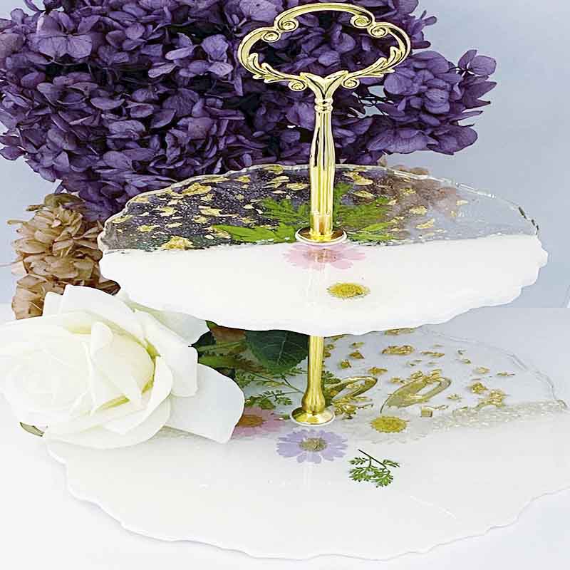 Geode Style Resin Cake Stand