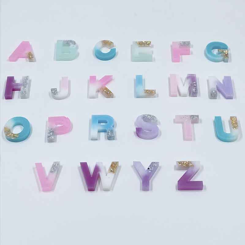 Initial Alphabet Resin Keychains - Pastel Collection