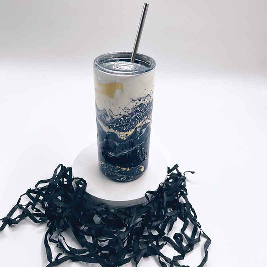 Luxury Black & Gold & Sparkle Tumbler