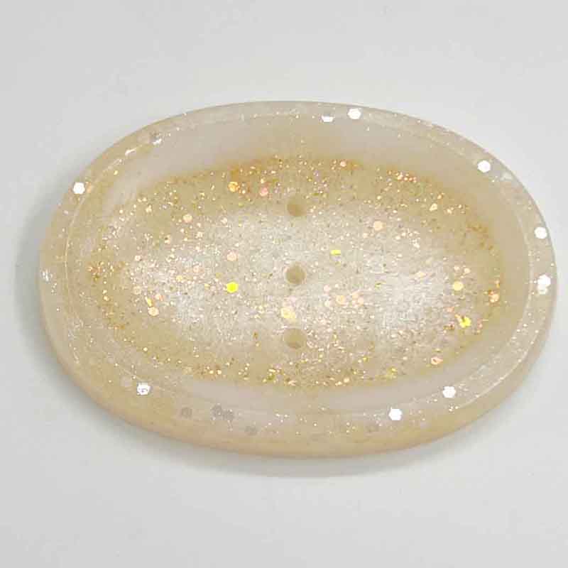 Resin Large Soap Dish adorned with Gold Glitter